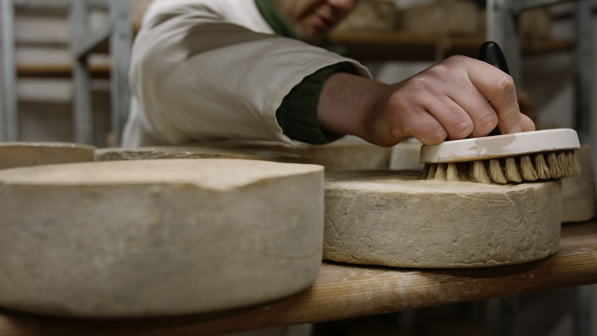 cheese being produced